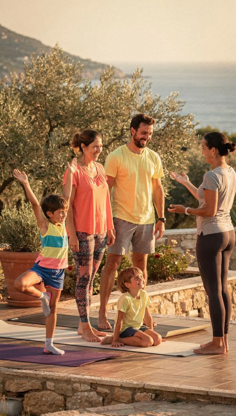 Practicante de yoga realizando una postura suave en un entorno sereno.